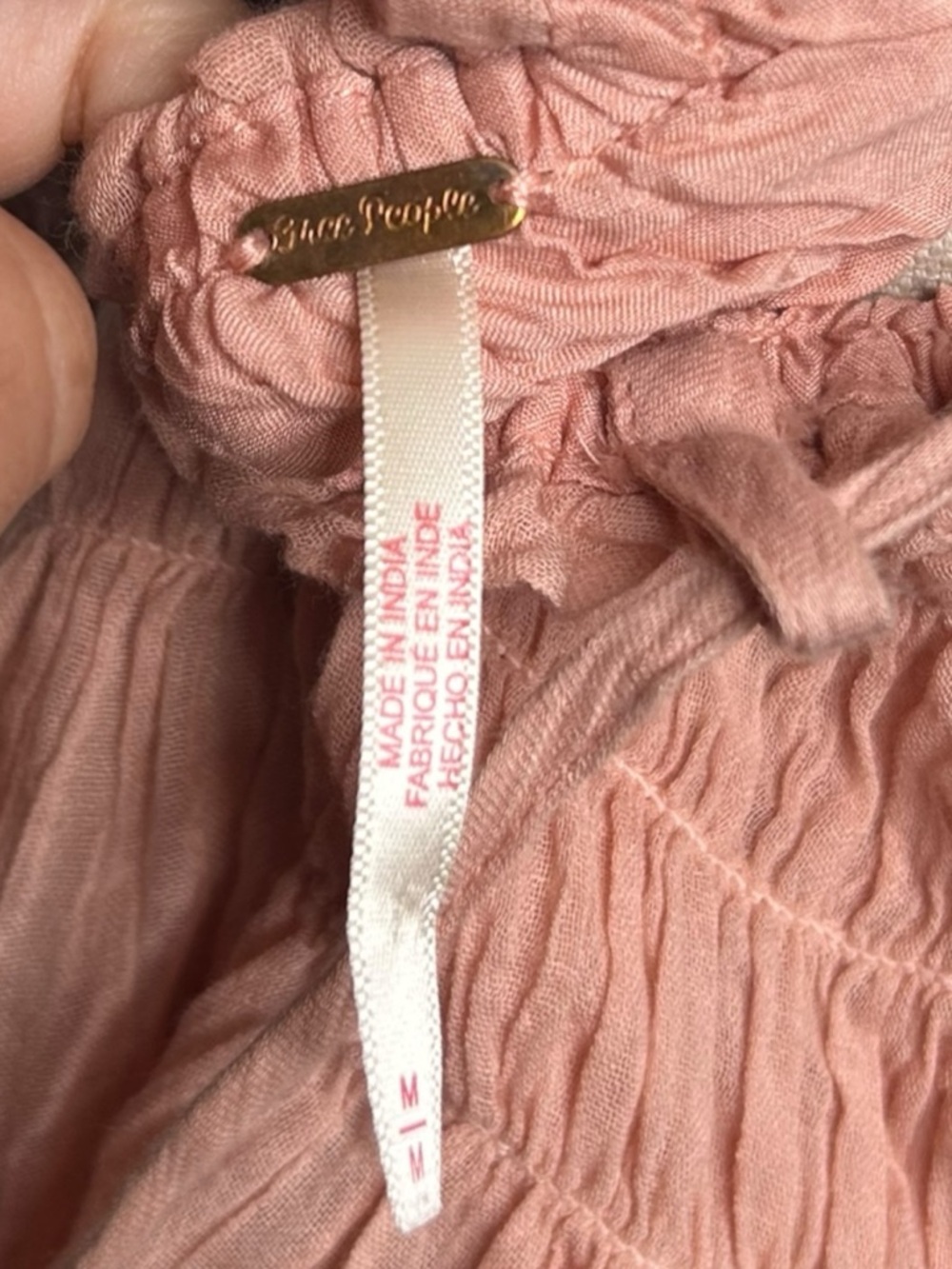 Free People Forever Favorite Cotton Mini Dress in Size Medium Beaded Tassel - Picture 6 of 7